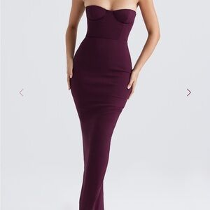House of CB Strapless Plum Dress